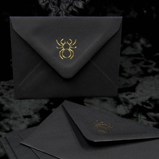 Ensemble de papeterie gothique Mini Spider Notecards &amp; Enveloppes