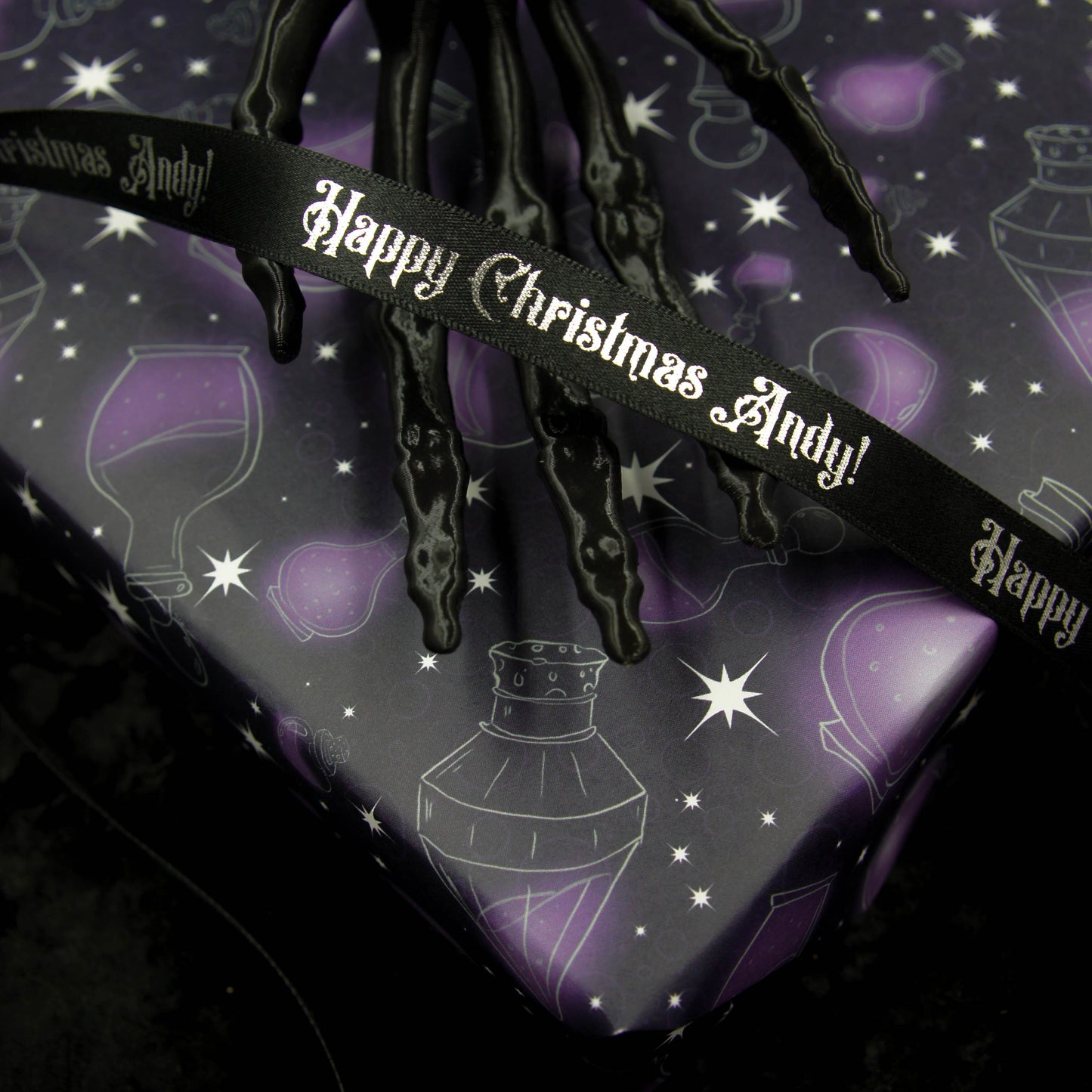 Personalised Gothic Christmas Ribbon