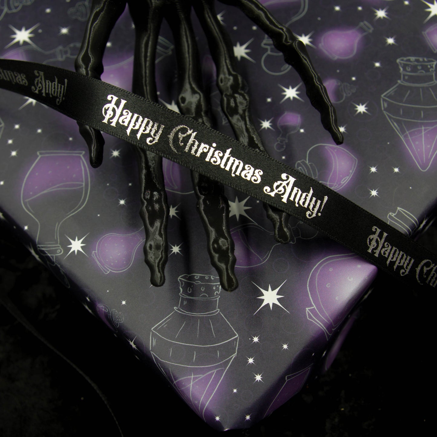 Personalised Gothic Christmas Ribbon