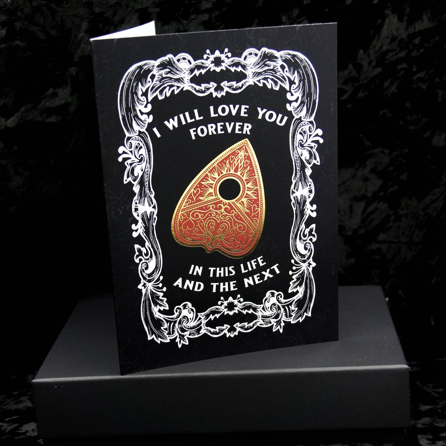 Carte de vœux gothique de Saint-Valentin Planchette | Saint-Valentin gothique