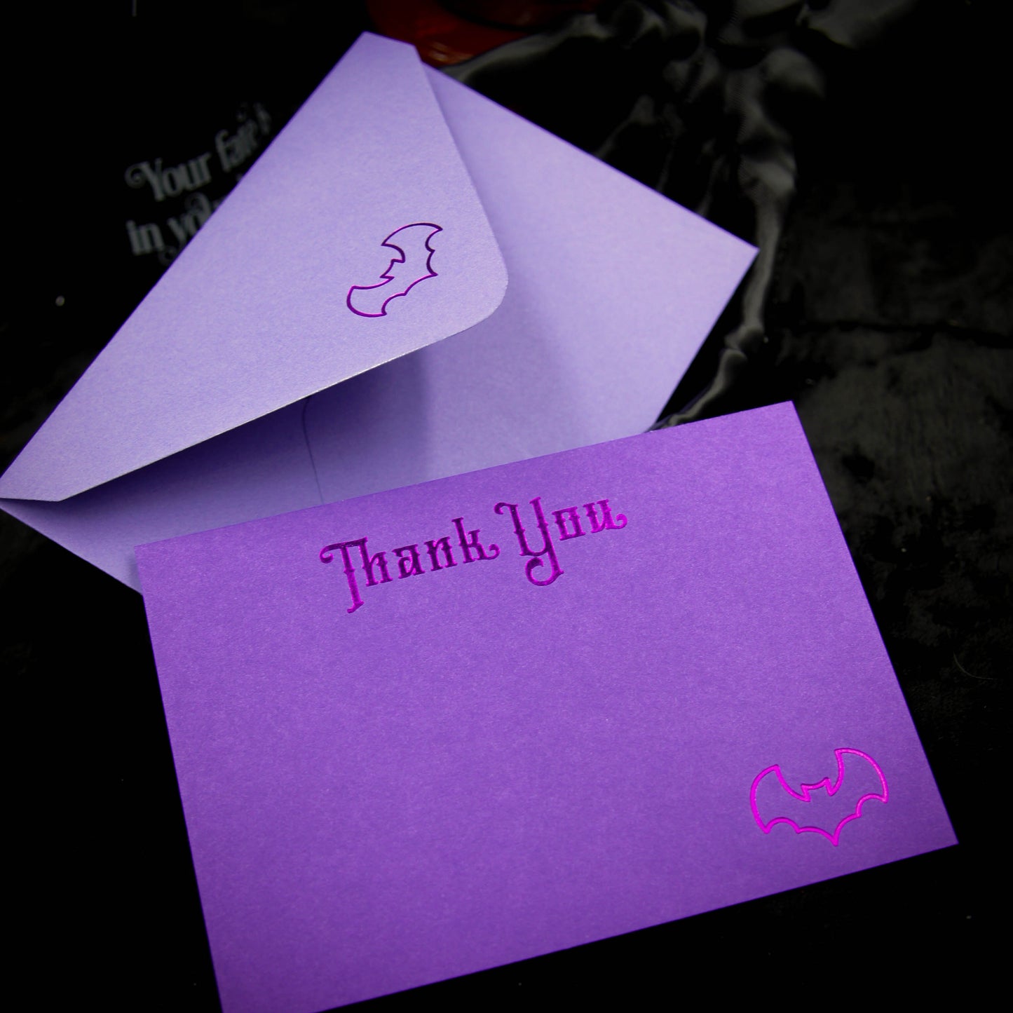 Purple Gothic Icon Thank You Notecards & Envelopes | Amethyst Witch