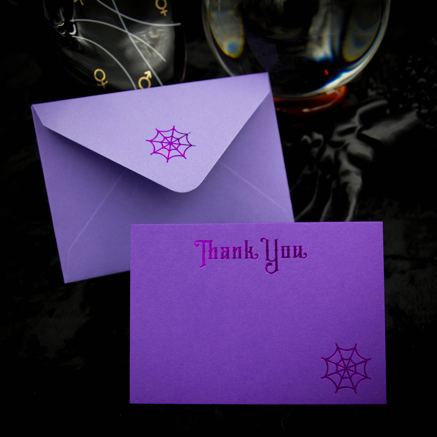 Purple Gothic Icon Thank You Notecards & Envelopes | Amethyst Witch