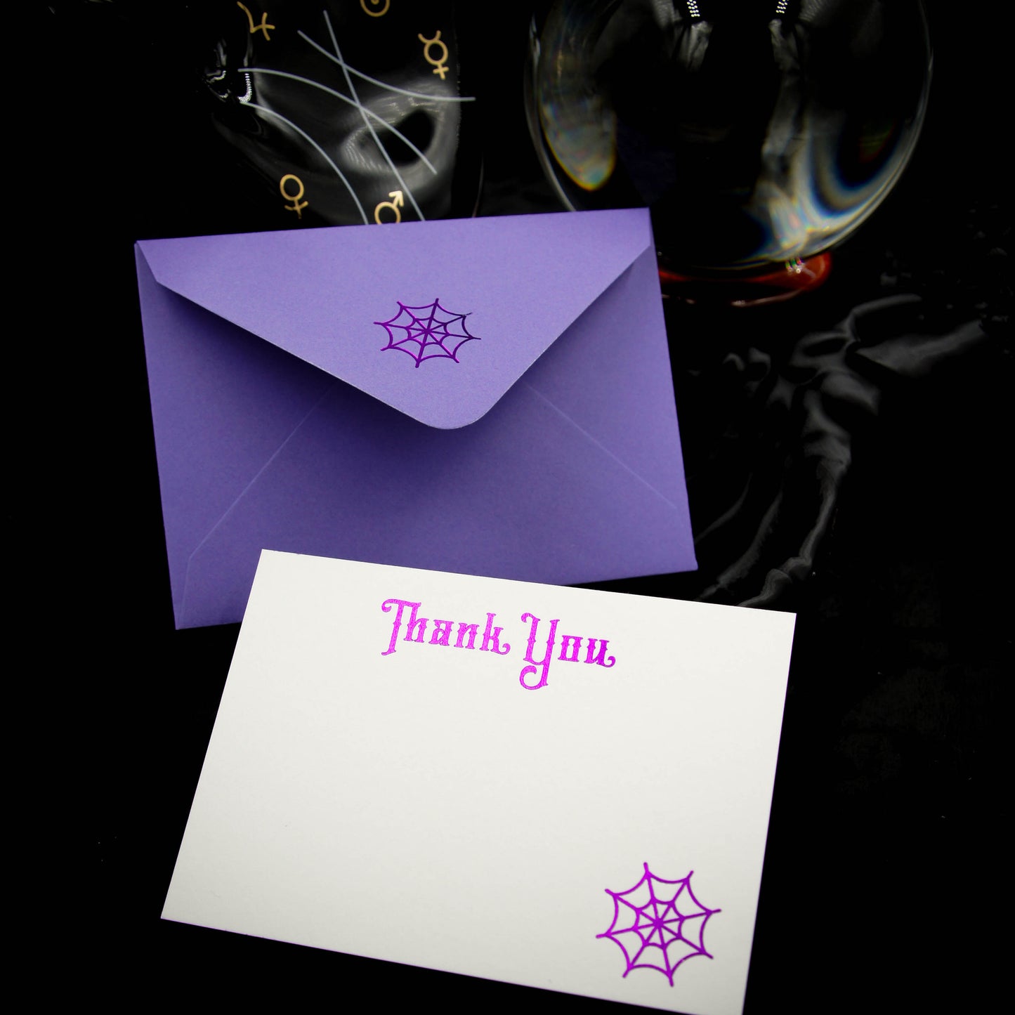 Icône gothique violette Cartes de remerciement et enveloppes | Sorcière améthyste