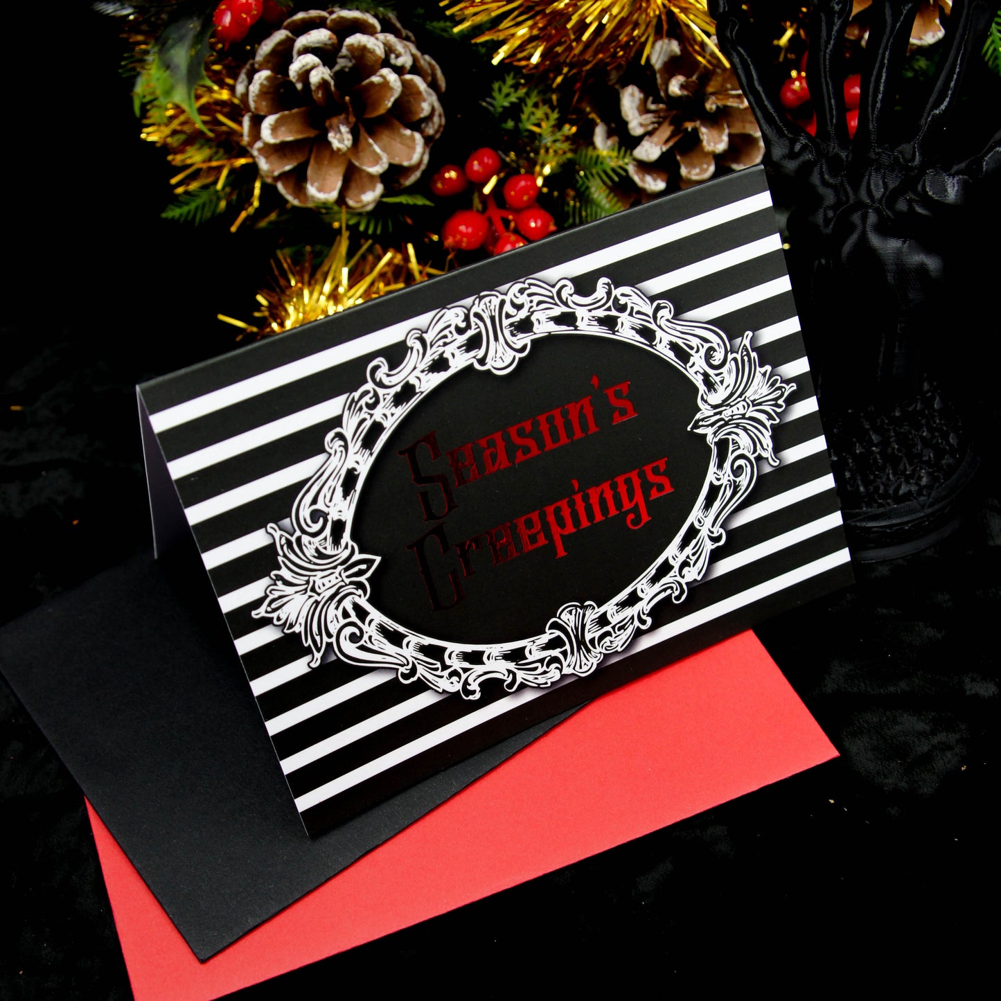 Season's Creepings Greetings Card | Gothic Christmas