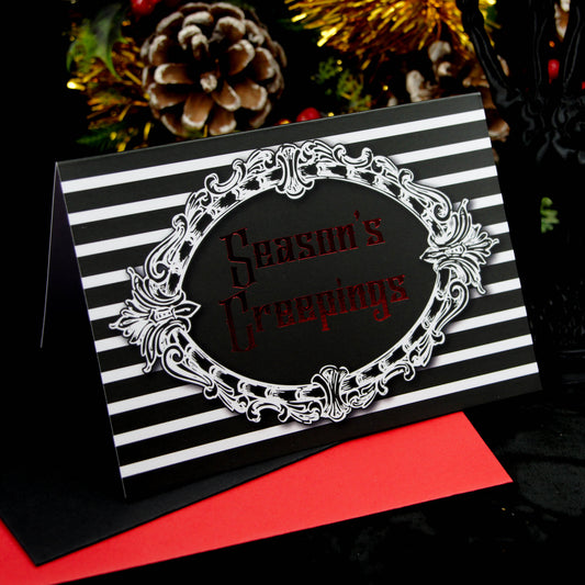 Season's Creepings Greetings Card | Gothic Christmas