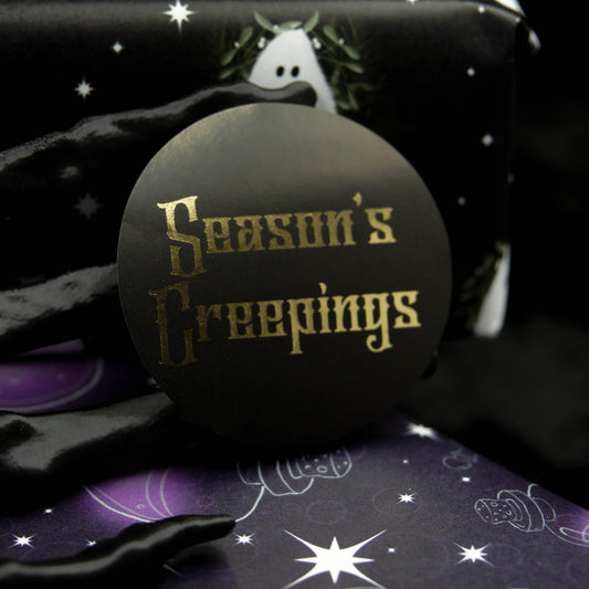 Pegatinas navideñas góticas de Season's Creepings | Elegantemente gótico