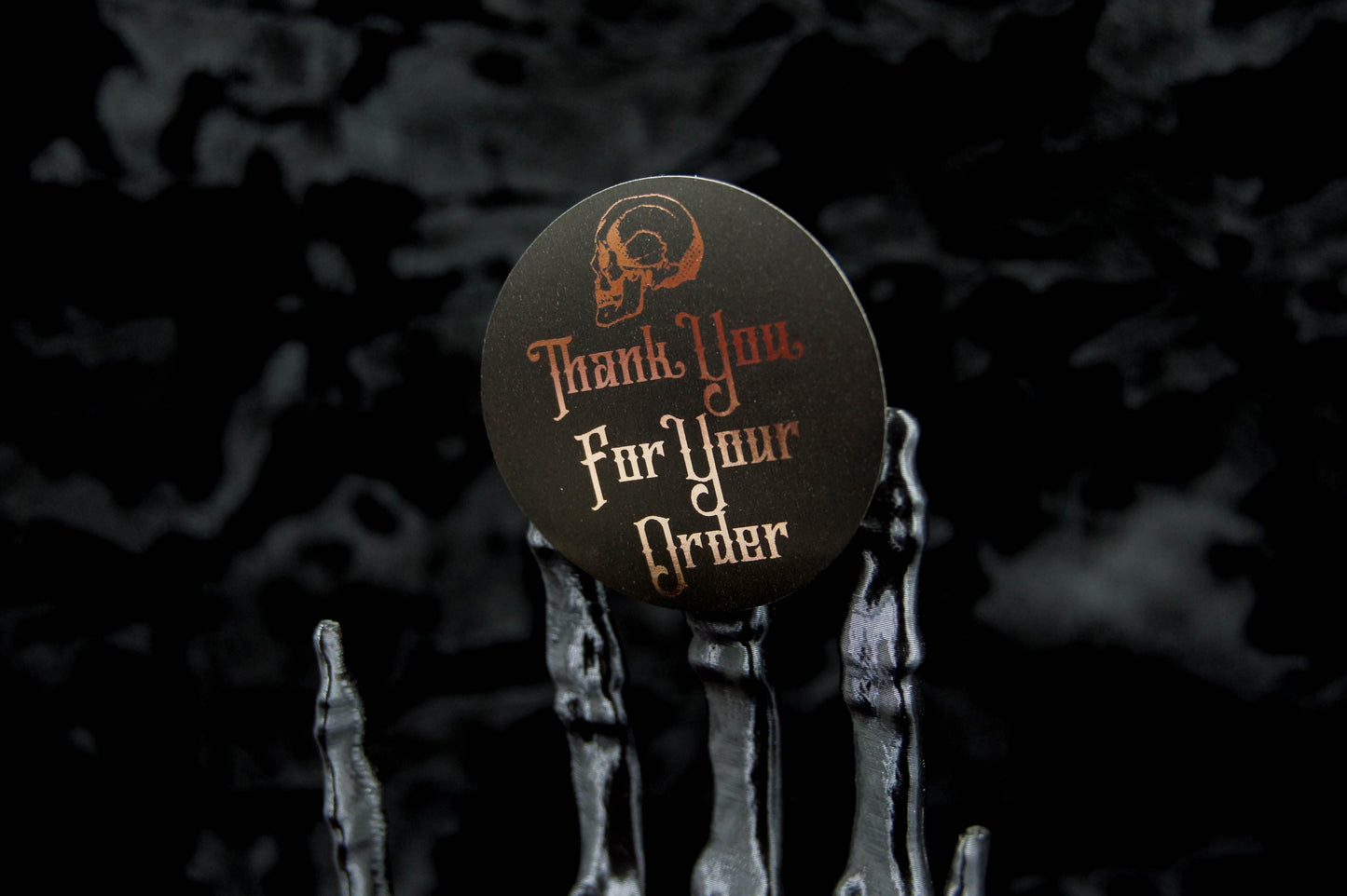 Skull Thank You For Your Order Stickers | Elegantly Gothic