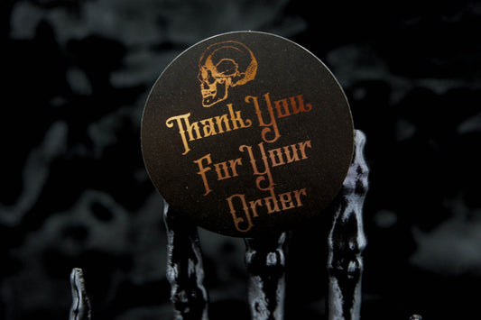 Skull Thank You For Your Order Stickers | Elegantly Gothic