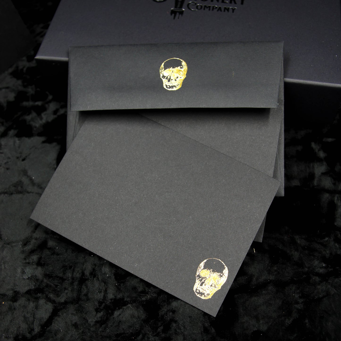 Vintage Skull Notecard Set | Elegantly Gothic | Black Gothic Stationery Set