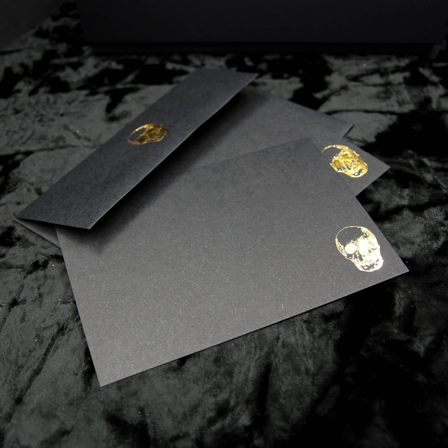 Vintage Skull Notecard Set | Elegantly Gothic | Black Gothic Stationery Set
