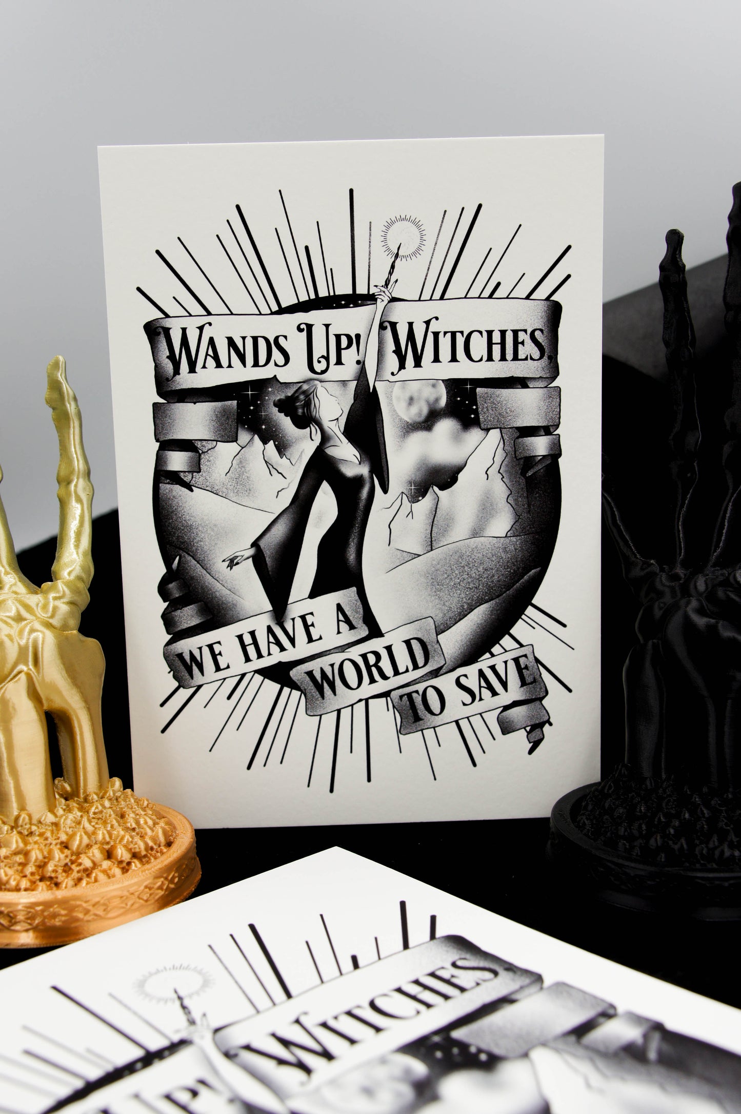 Wands Up Witches Print