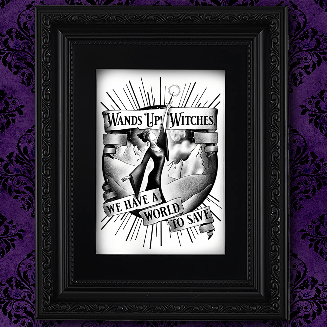 Wands Up Witches Print