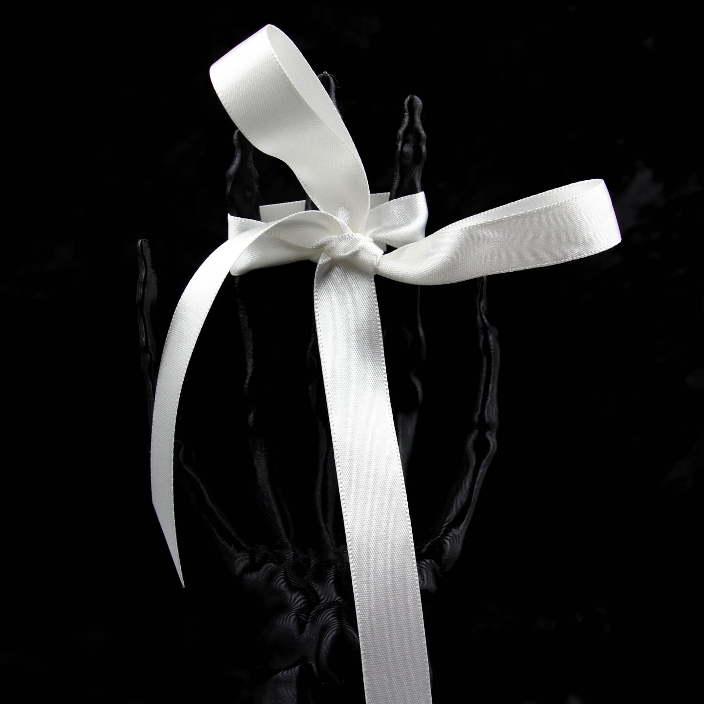 Ghost White Satin Ribbon | The Gothic Stationery Company