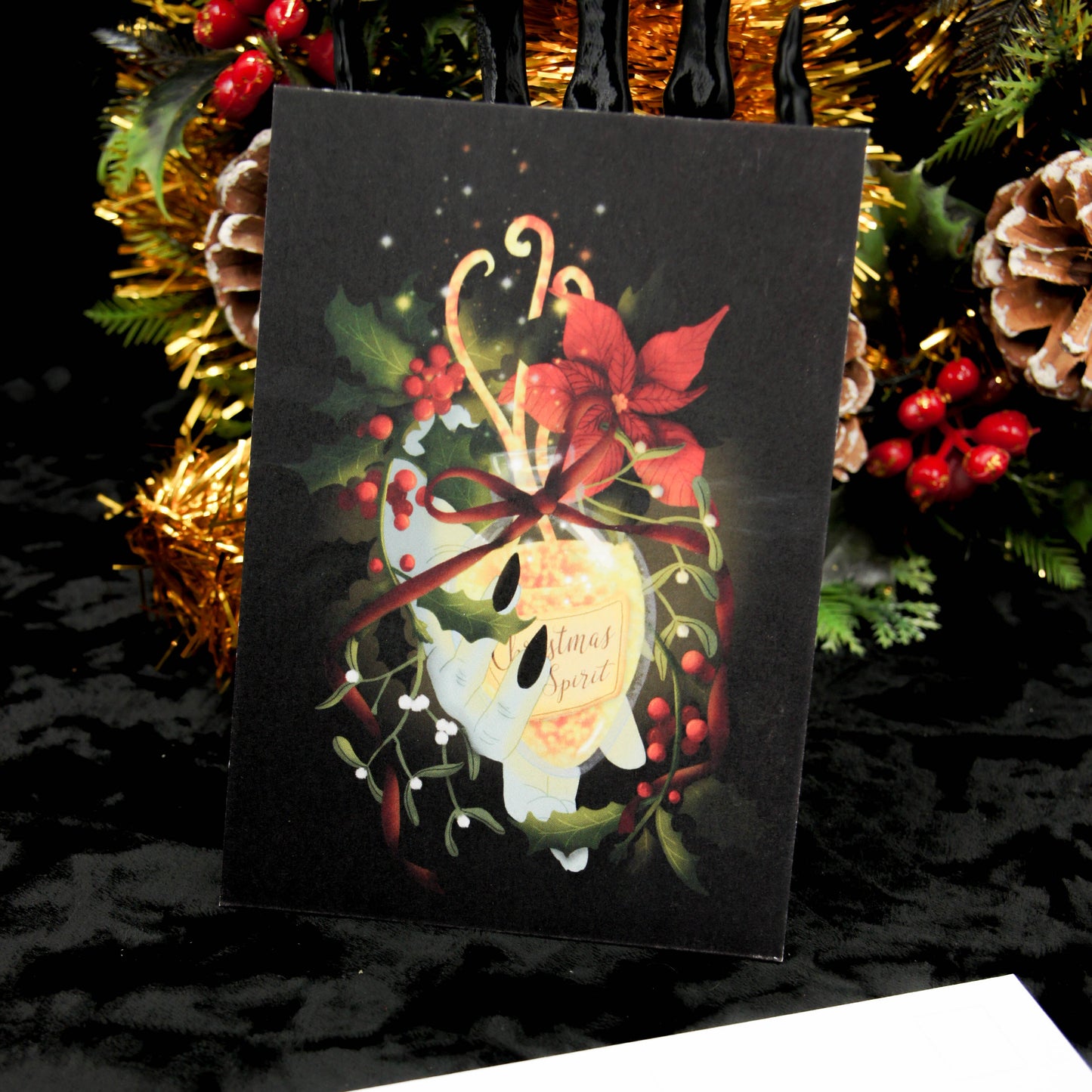poción de brujas del espíritu navideño postal | Navidad gótica