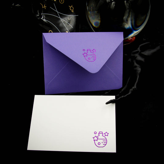 Mini Purple Witches Potion Notecards & Envelopes | Amethyst Witch