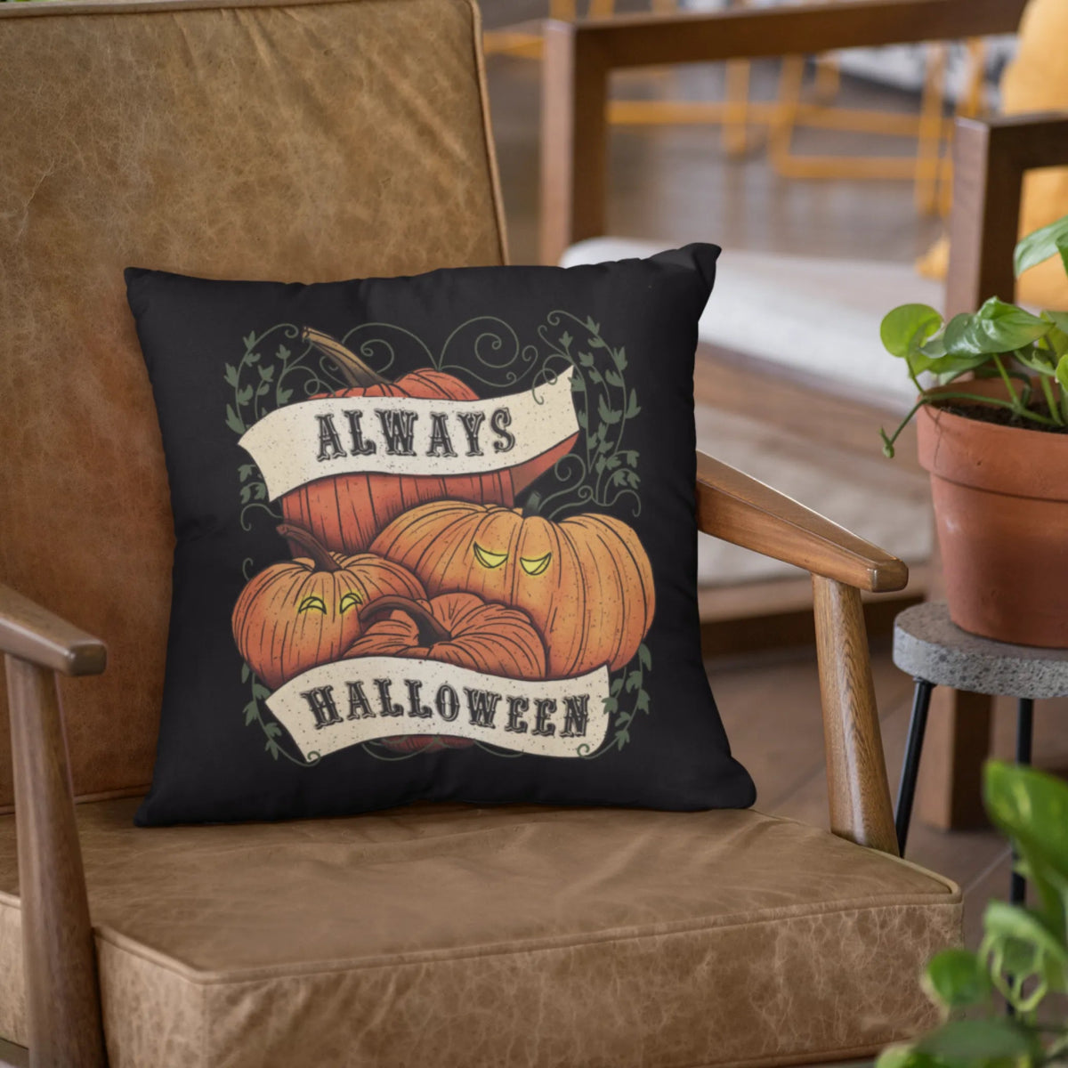 Always Halloween Throw Pillow - The Gothic Stationery Company - Homeware