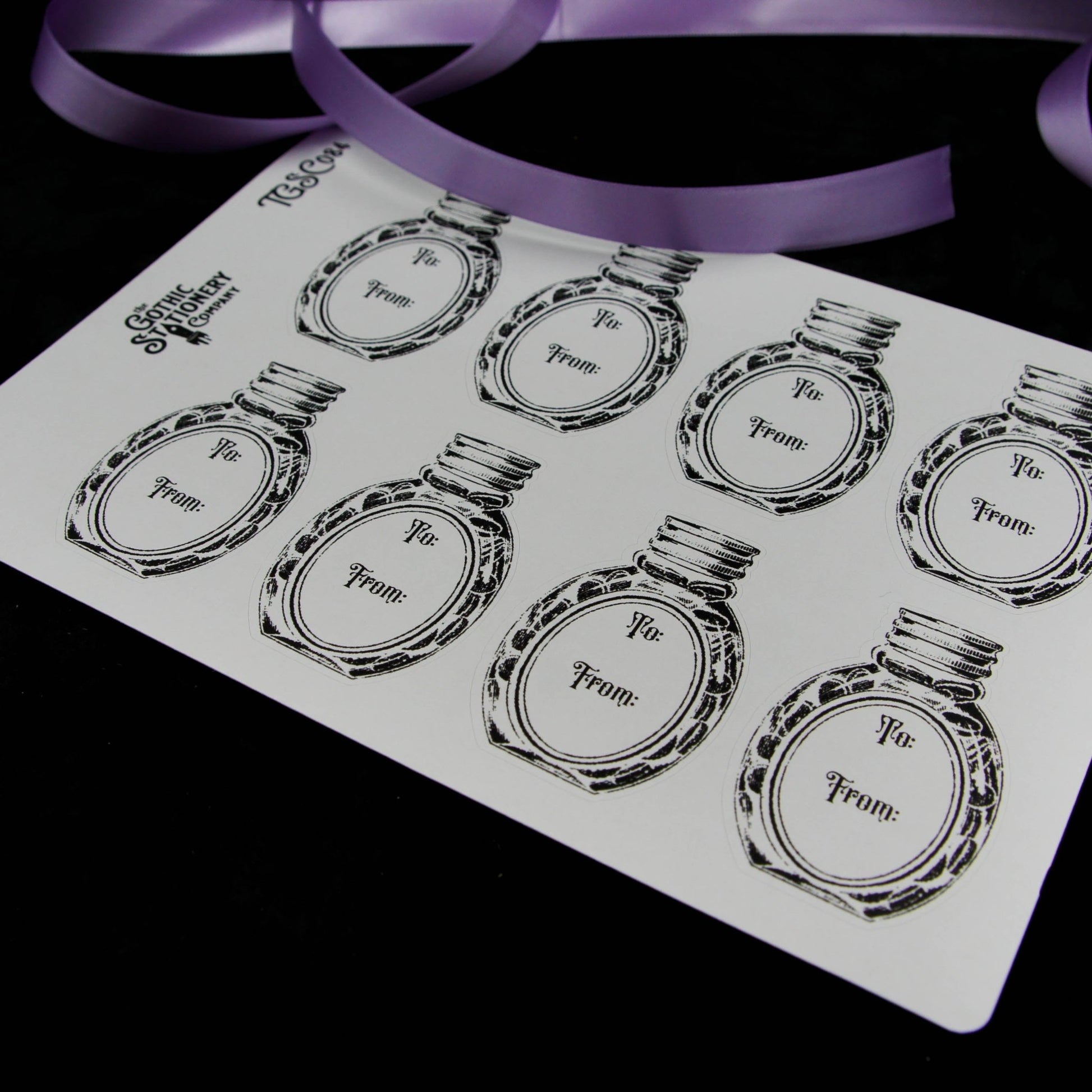 Potion Bottle Gift Stickers full sheet of labels