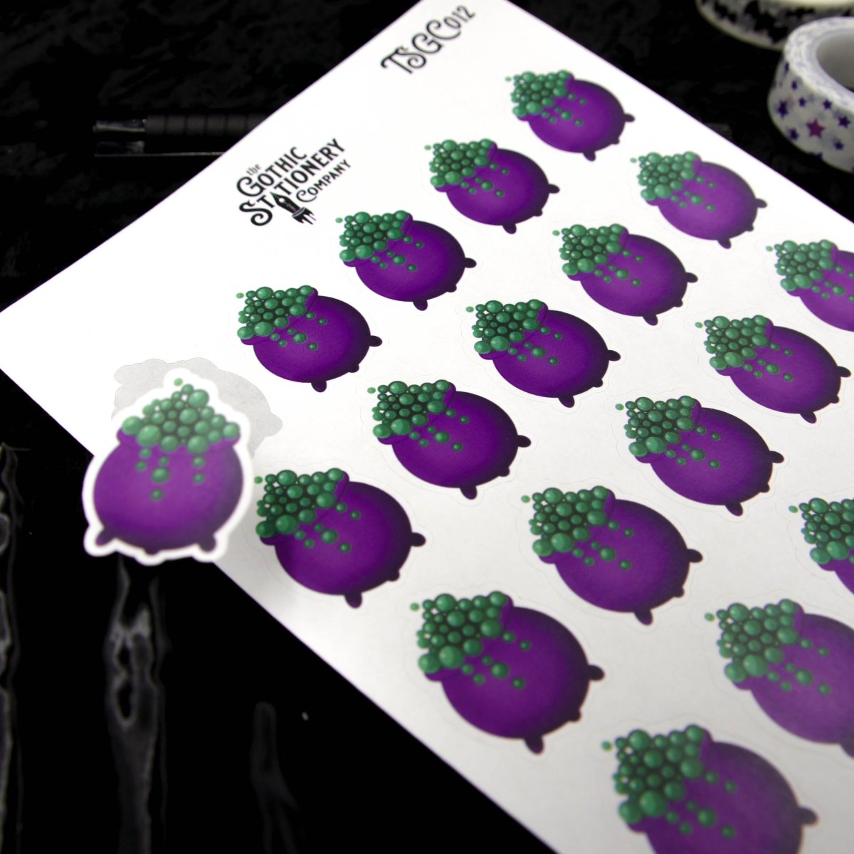 Bubbling Cauldron Planner Stickers in purple