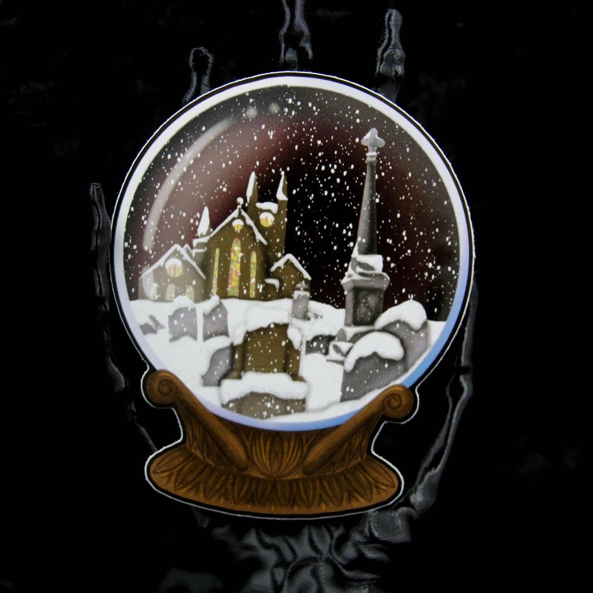 Gothic Christmas Snowglobe Vinyl Sticker