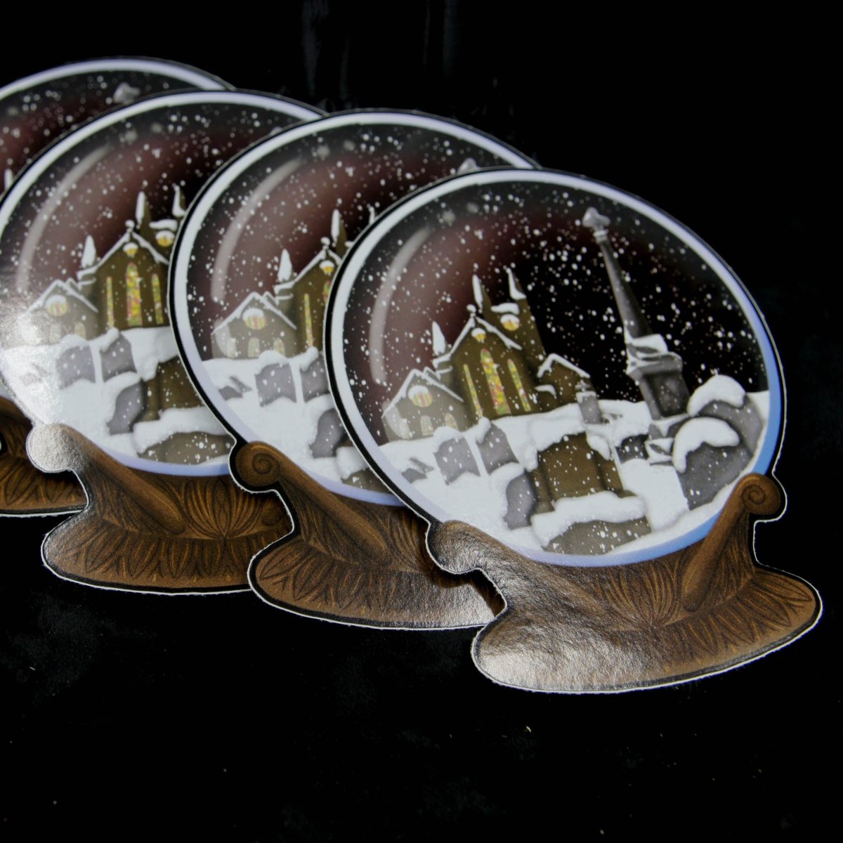 Gothic Christmas Snowglobe Vinyl Sticker