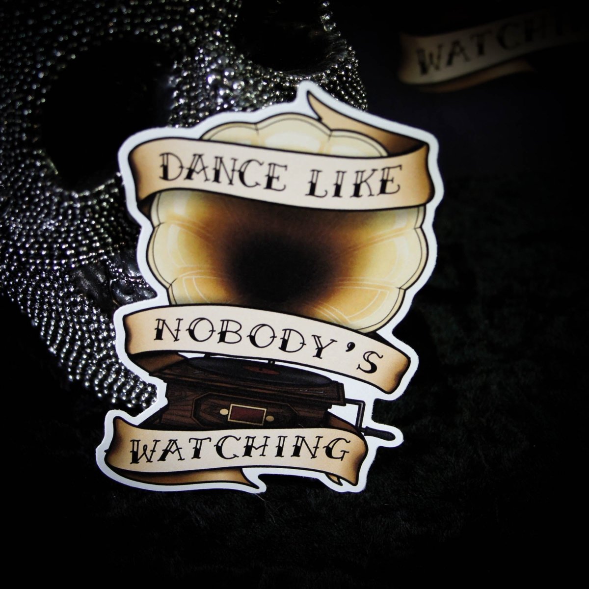 Dance Like Nobody Is Watching Gramophone Vinyl Sticker