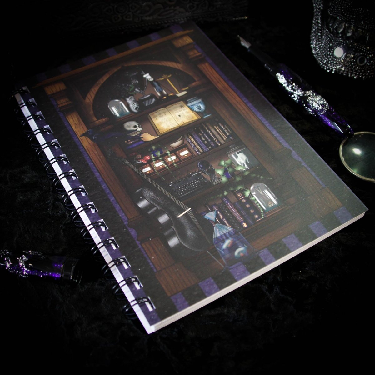 Dark Academia Bookshelf A5 Notebook - The Gothic Stationery Company - Notebooks