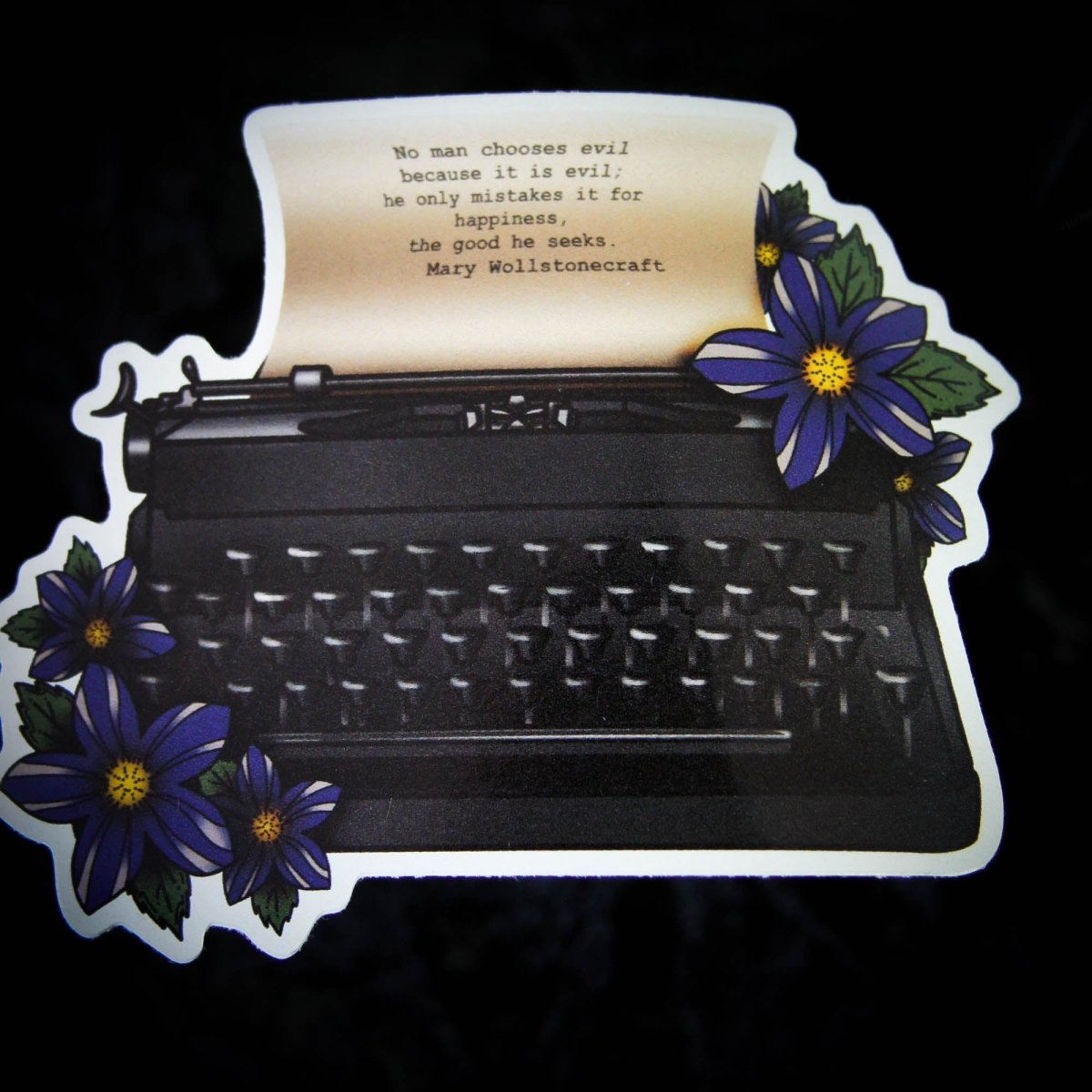 Dark Academia Typewriter Vinyl Sticker