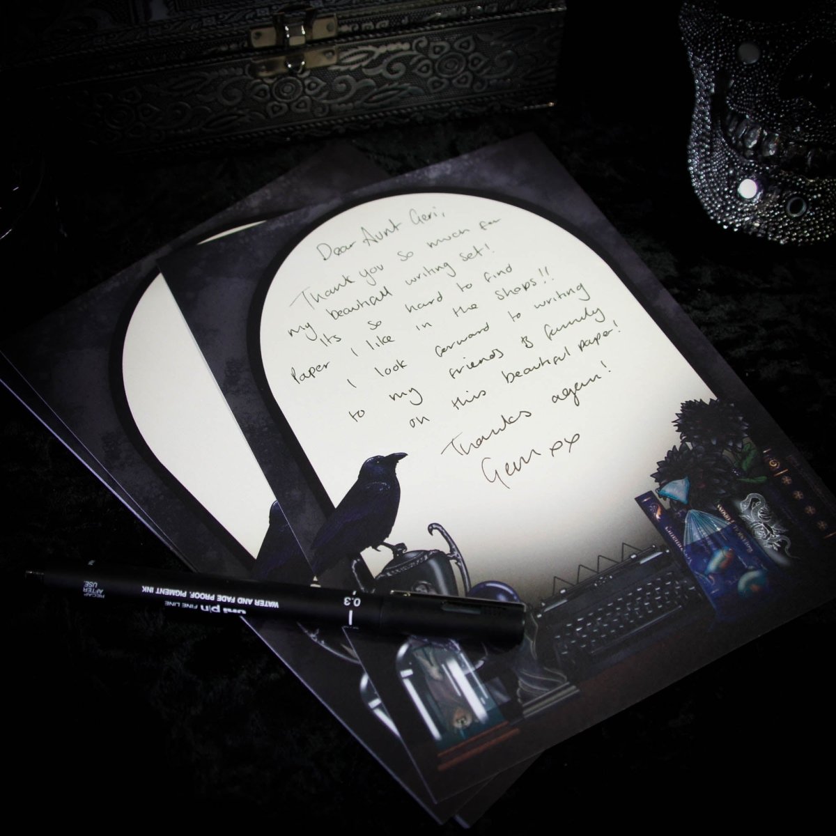 Dark Academia Writing Set - Raven Nevermore - The Gothic Stationery Company - Writing Set