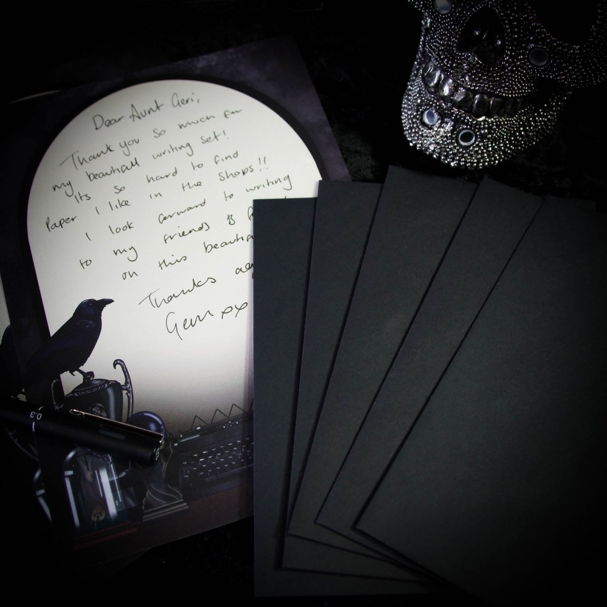 Dark Academia Writing Set - Raven Nevermore - The Gothic Stationery Company - Writing Set