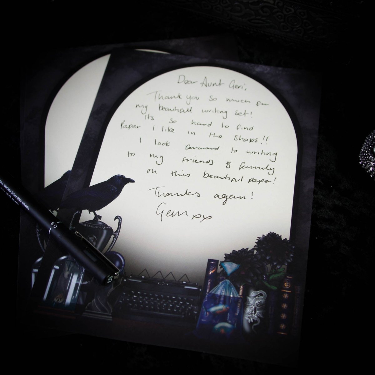 Dark Academia Writing Set - Raven Nevermore - The Gothic Stationery Company - Writing Set