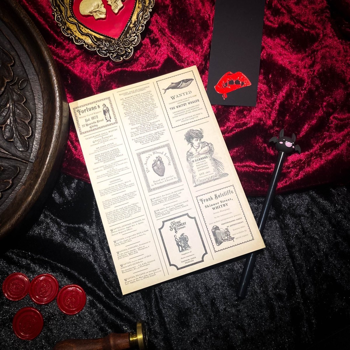 Dracula Arrives At Whitby Victorian Newspaper Notebook - The Gothic Stationery Company - Note book
