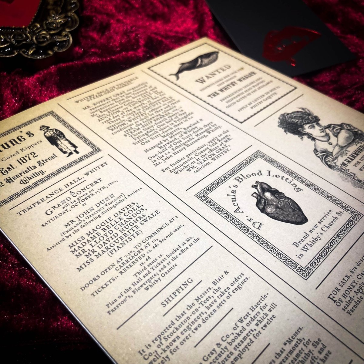 Dracula Arrives At Whitby Victorian Newspaper Notebook - The Gothic Stationery Company - Note book