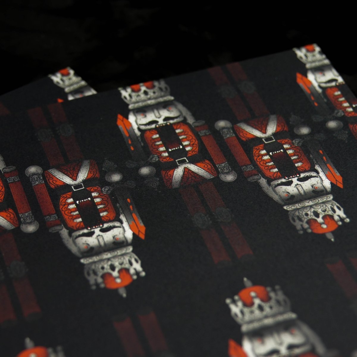 Evil Nut Cracking Soldier | Gothic Christmas Gift Wrap - The Gothic Stationery Company - Gift Wrap