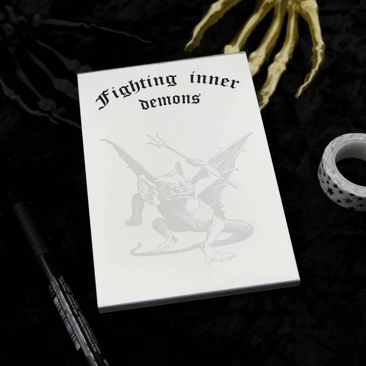 Fighting Inner Demons Notepad - The Gothic Stationery Company - Notepads