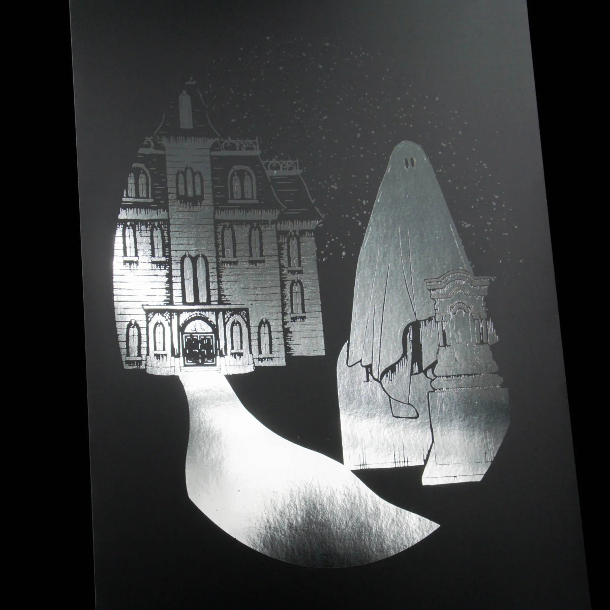 Foil Ghost Print - Haunted House