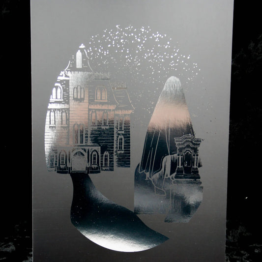 Foil Ghost Print - Haunted House