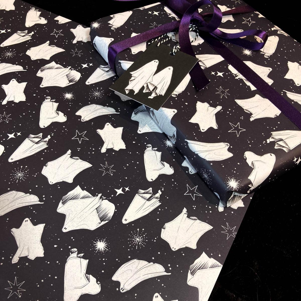 Galaxy Ghost Gothic Wrapping Paper - The Gothic Stationery Company - Gift Wrap