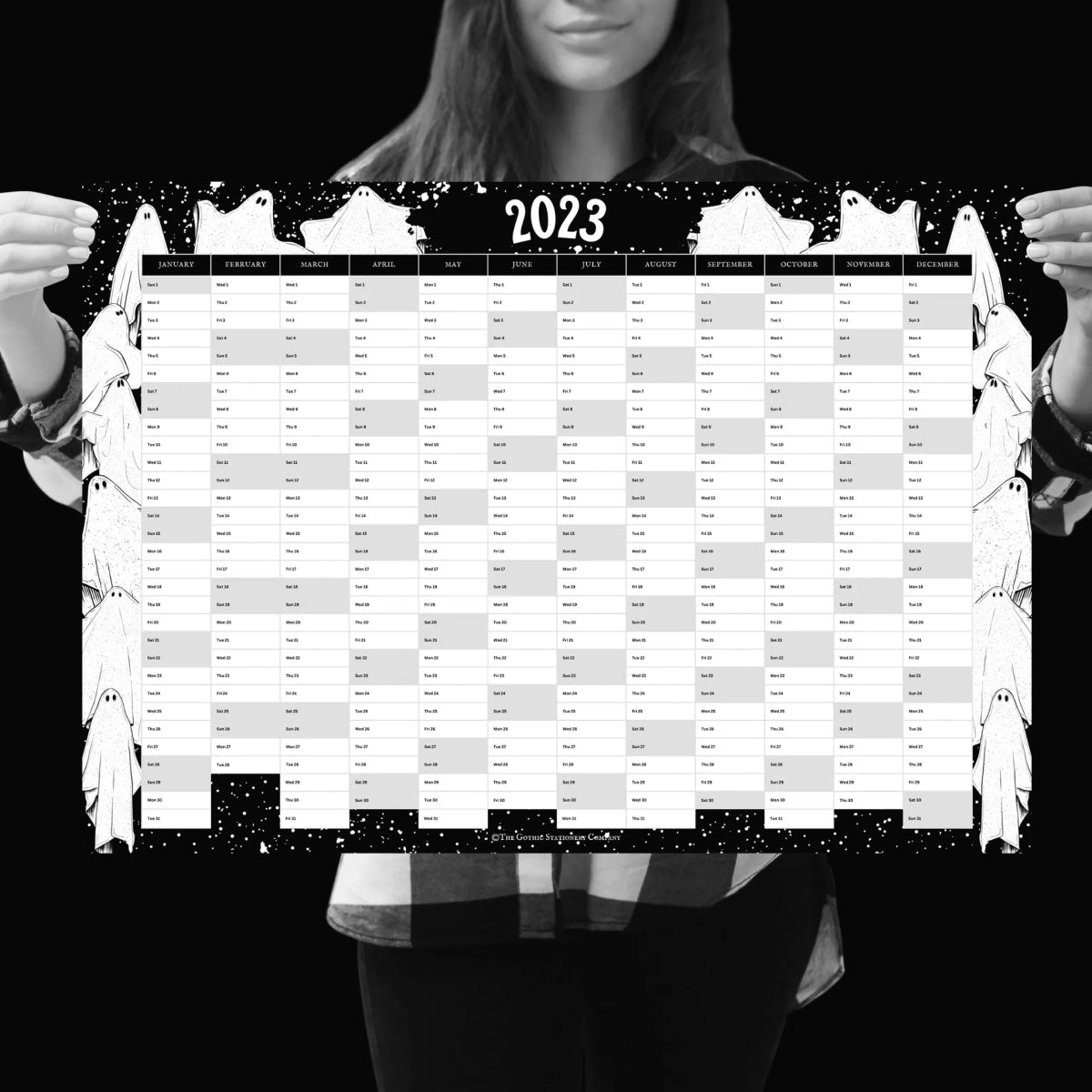 Ghost 2023 Wall Planner - Goth Planning - The Gothic Stationery Company - Wall Planner
