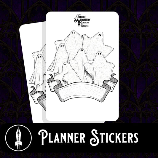 Ghost Journal Dashboard Sticker - The Gothic Stationery Company - Stickers