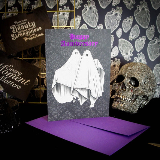 Tarjeta de feliz aniversario de lujo fantasma