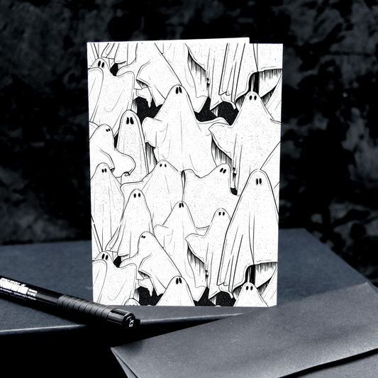 Ghost Notecard | Ghost Greetings Card | Gothic Blank Card | Ghost Pattern