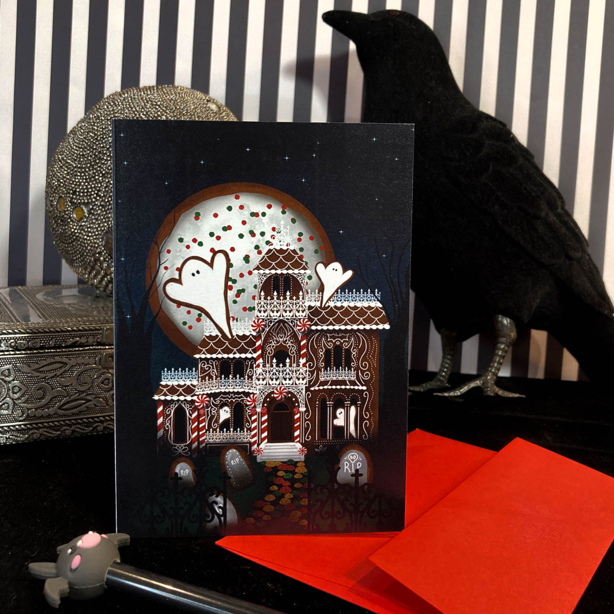 Gothic Gingerbread House Greetings Card - The Gothic Stationery Company - Greetings Card