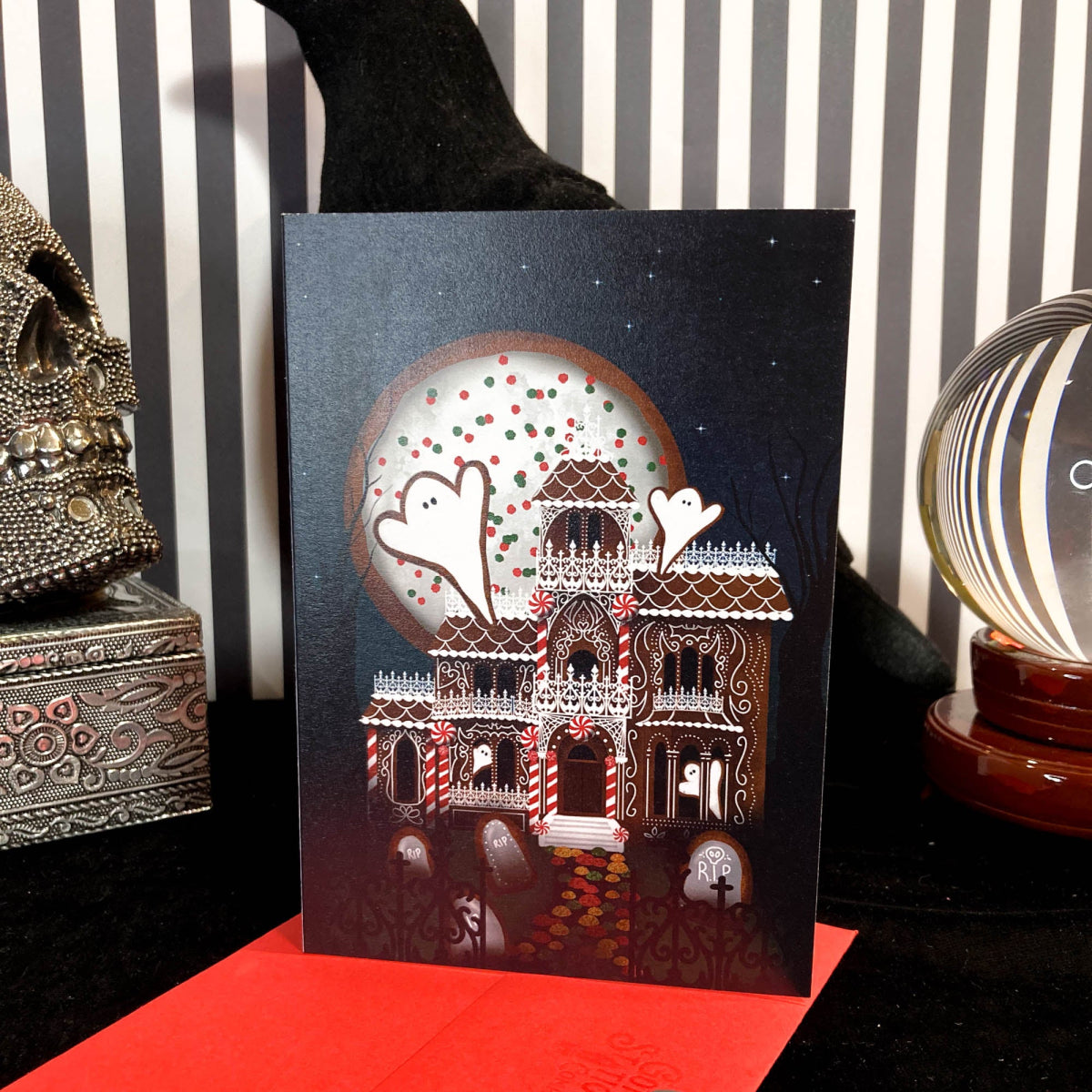 Gothic Gingerbread House Greetings Card - The Gothic Stationery Company - Greetings Card