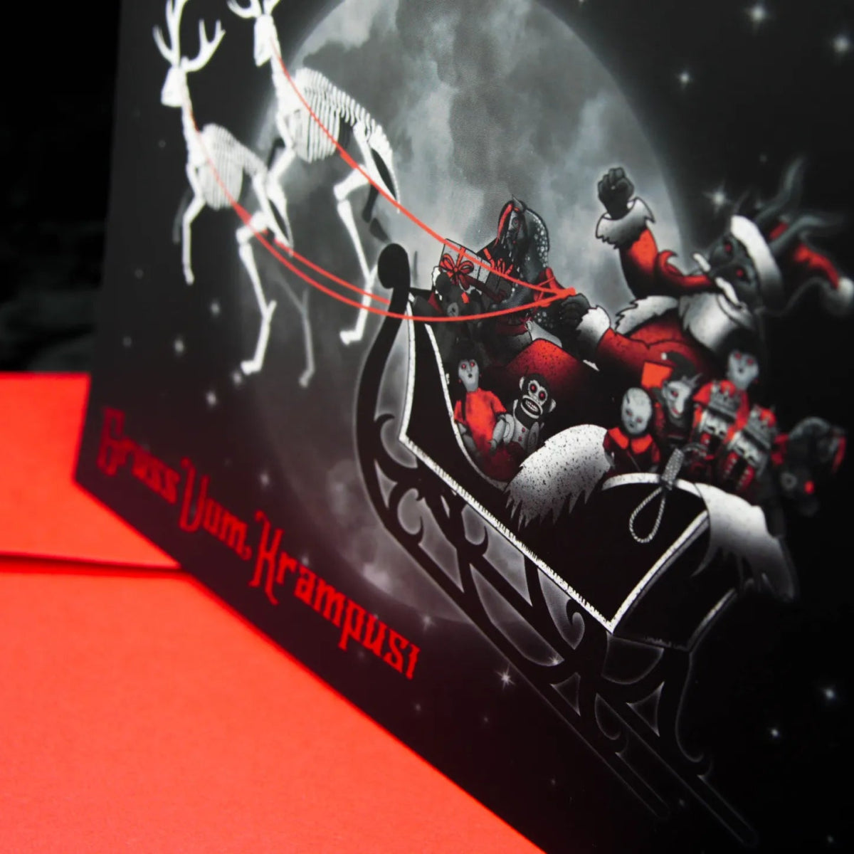 Greetings From Krampus Christmas Greetings Card - The Gothic Stationery Company - Greetings Card