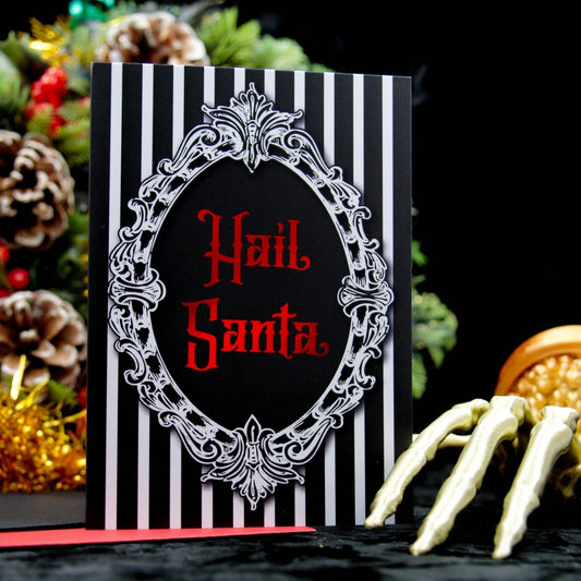 Tarjeta de saludos de Papá Noel | Navidad gótica
