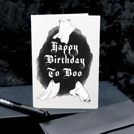 Feliz cumpleaños a Boo | Tarjeta de felicitación fantasma