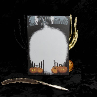 Haunted House Pumpkin Notepad | Halloween Stationery
