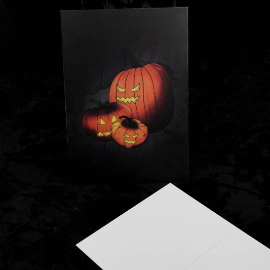 Jack O Lantern Pumpkin Group A6 Post Card Print