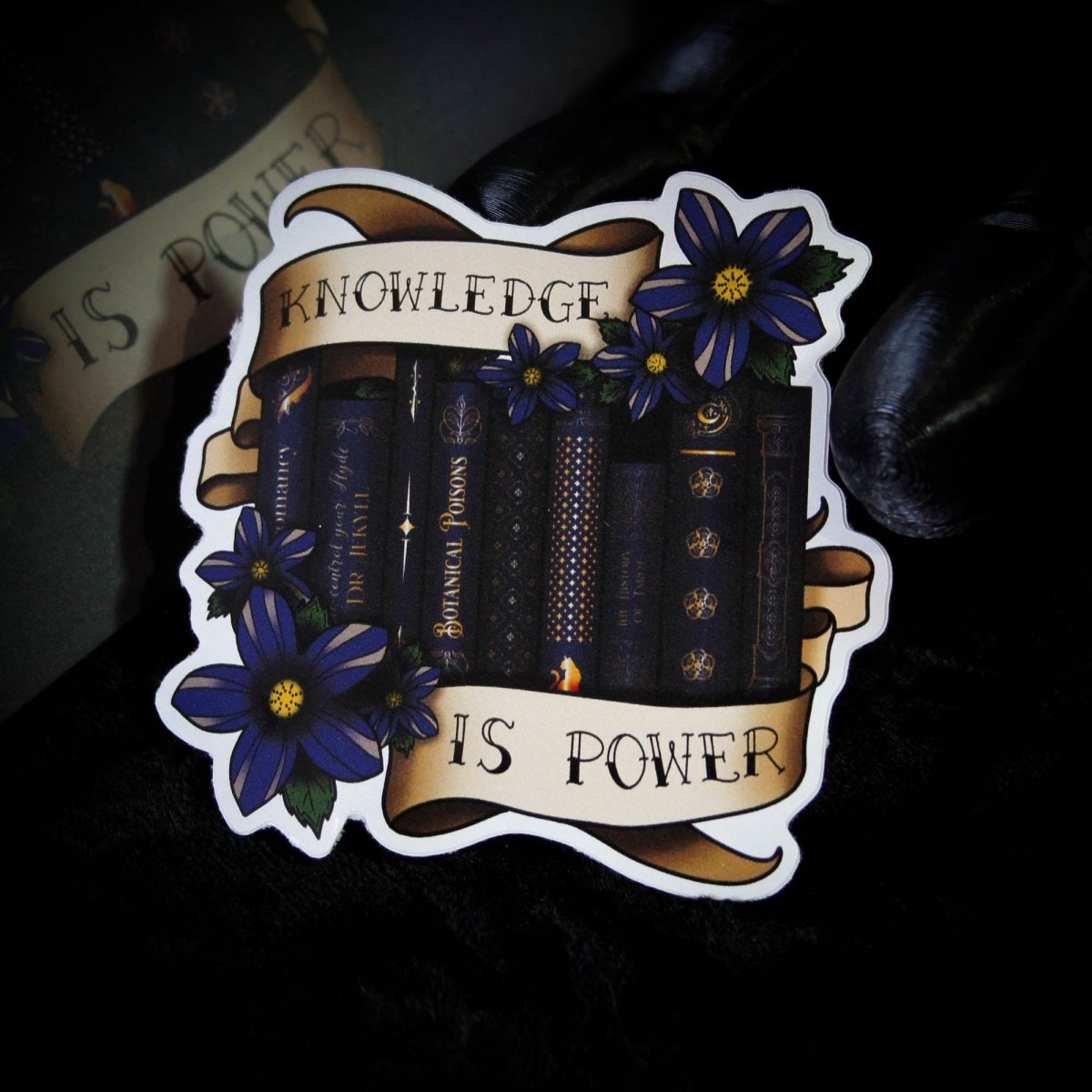 Knowledge Is Power Dark Academia Vinyl Sticker