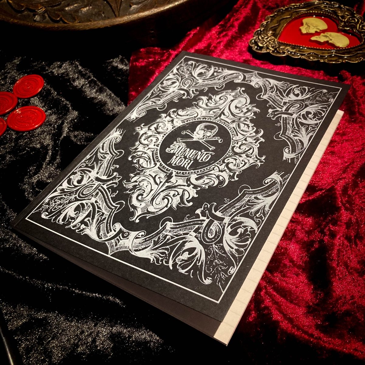 Memento Mori Vintage Style Gothic Notebook - The Gothic Stationery Company -